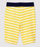 Bermuda en coton enfant garçon jaune ORGE/blanc MARSHMALLOW