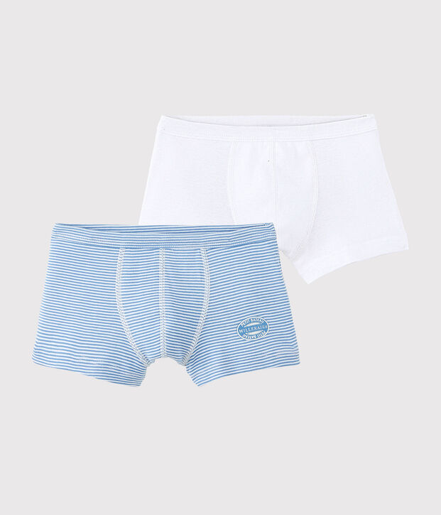 Lot de 2 boxers petit gar&ccedil;on en coton biologique multicouleur