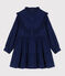 Robe manches longues en velours fin enfant fille BLEU FONCE