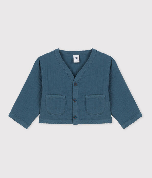 Cardigan b&eacute;b&eacute; en gaze de coton gris