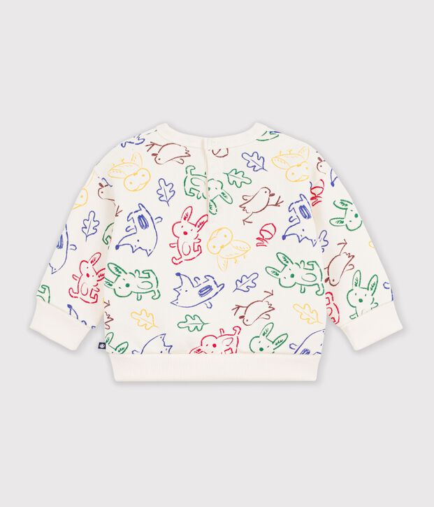 Sweatshirt b&eacute;b&eacute; en coton imprim&eacute; animalier &eacute;cru/multicouleur