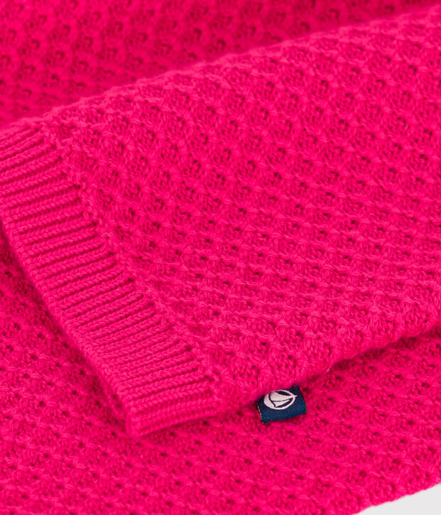 Cardigan en coton enfant fille rose vif