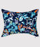Coussin imprimé jungle en popeline bleu MEDIEVAL/blanc MULTICO