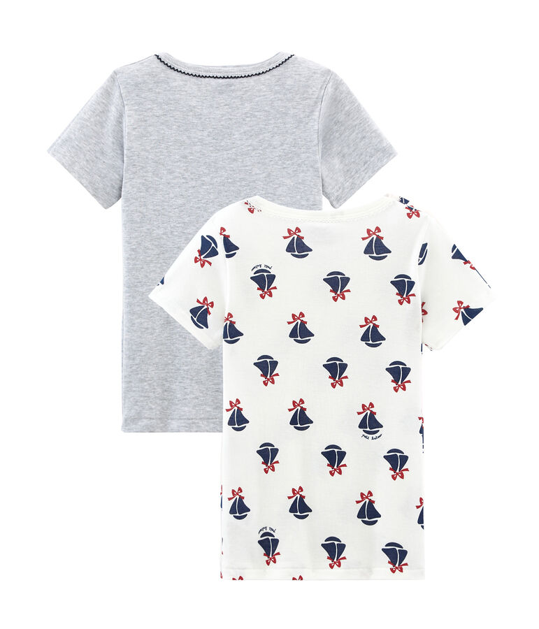 Duo de tee-shirts manches courtes petite fille multicouleur