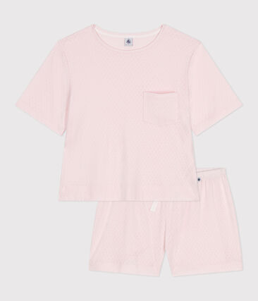 Pyjama short femme en coton manches courtes