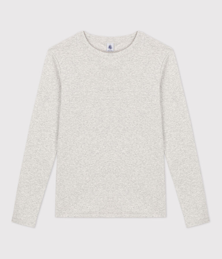 Tee-shirt L'ICONIQUE col rond en coton Femme gris BELUGA CHINE