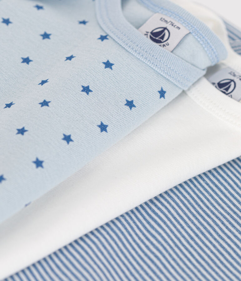 Lot de 3 bodies manches longues mini c&oelig;urs en coton b&eacute;b&eacute; multicouleur