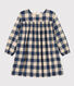 Robe manches longues en flanelle de coton à carreaux enfant fille