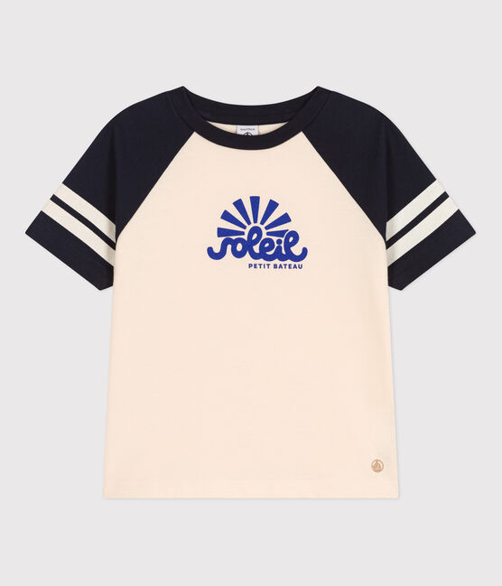 Tee-shirt imprimé en jersey enfant garçon blanc AVALANCHE/bleu SMOKING