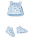 Lot bonnet naissance et chaussons bébé en tubique