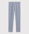 Legging enfant milleraies en laine et coton bleu MEDIEVAL/blanc MARSHMALLOW