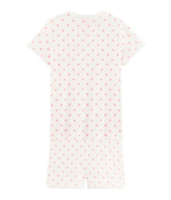 Pyjacourt à étoiles rose petite fille en côte blanc MARSHMALLOW/rose GRETEL