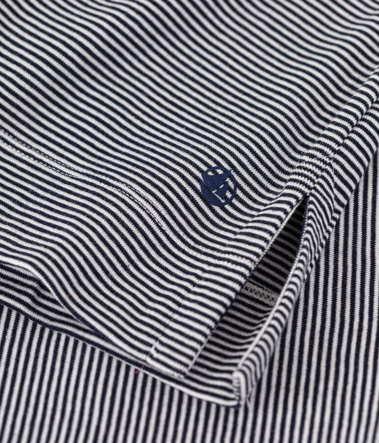 Chemise de nuit en coton ray&eacute; femme bleu SMOKING/blanc MARSHMALLOW