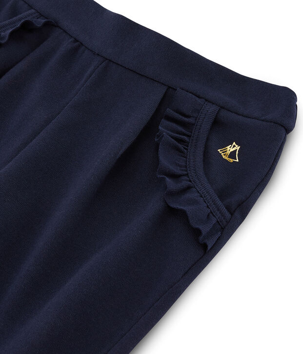 Pantalon maille enfant fille bleu