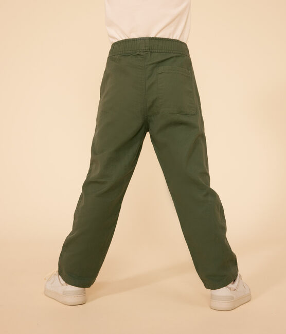 Pantalon en toile de coton enfant garçon vert CROCO