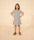 Robe rayée manches courtes en coton enfant fille