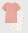 Lot de 2 tee-shirts manches courtes fleur petite fille en coton variante 1