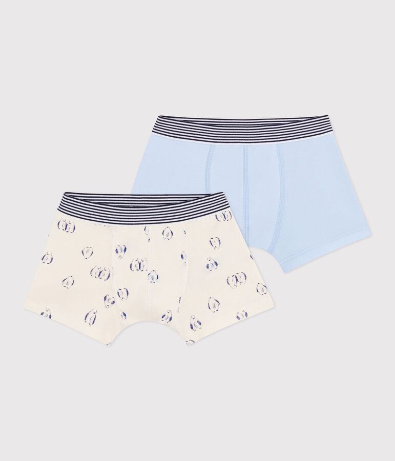 Lot de boxers enfant en coton imprim&eacute; pingouins variante 1