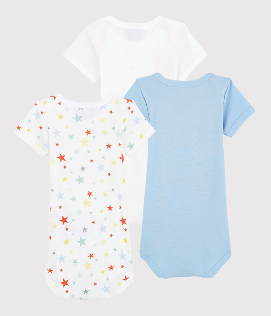 Lot de 3 bodies manches courtes à étoiles colorées bébé en coton biologique variante 1
