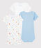 Lot de 3 bodies manches courtes à étoiles colorées bébé en coton biologique variante 1