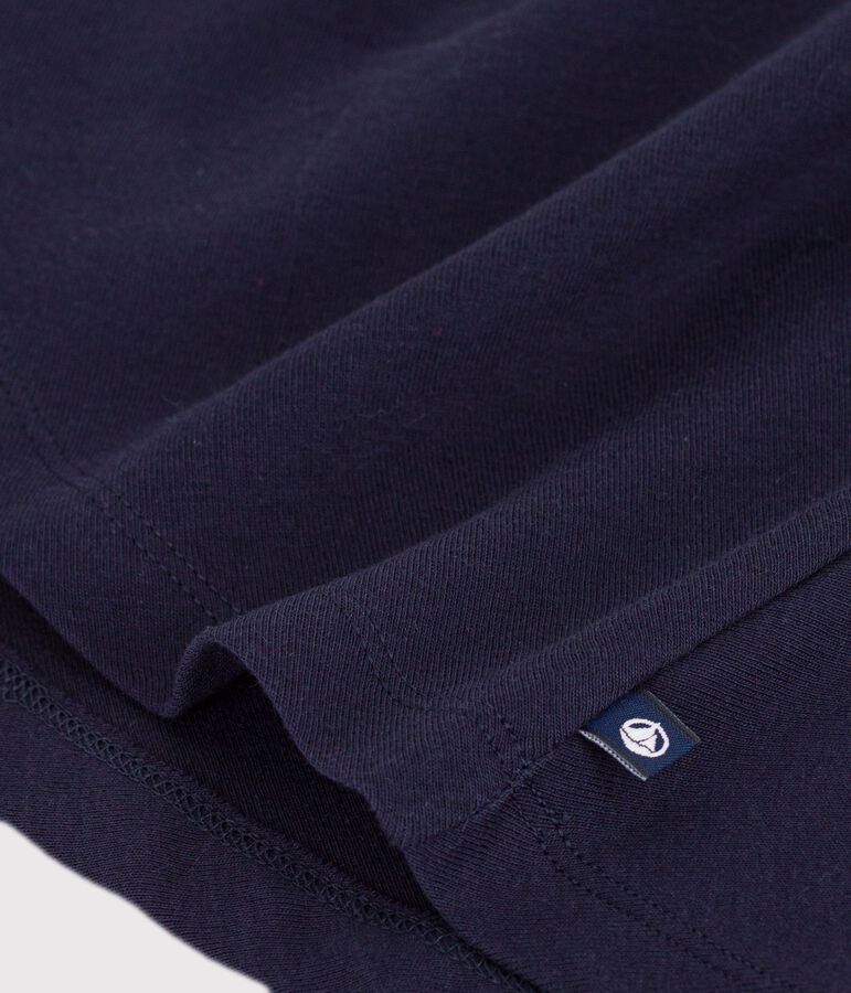 Robe enfant en coton manches courtes unie bleu SMOKING