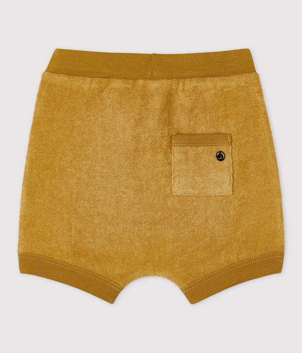 Short en bouclette &eacute;ponge b&eacute;b&eacute; jaune
