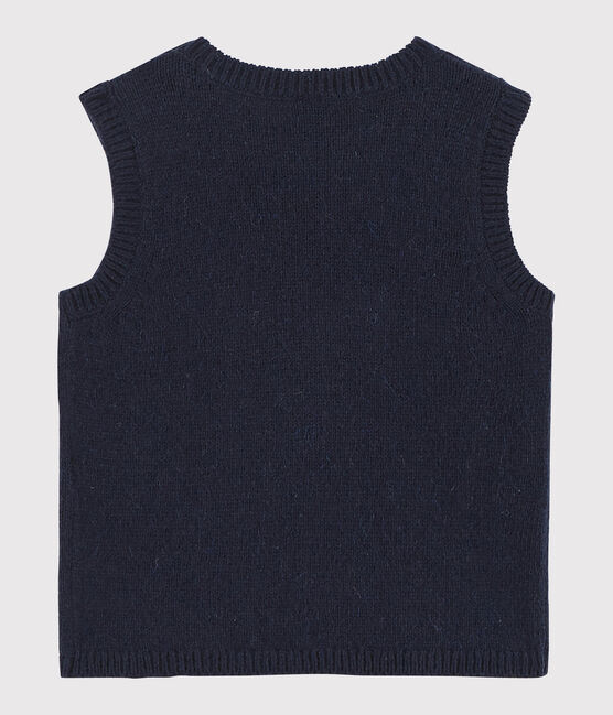 Pull bébé sans manches en tricot bleu SMOKING
