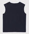 Pull bébé sans manches en tricot bleu SMOKING