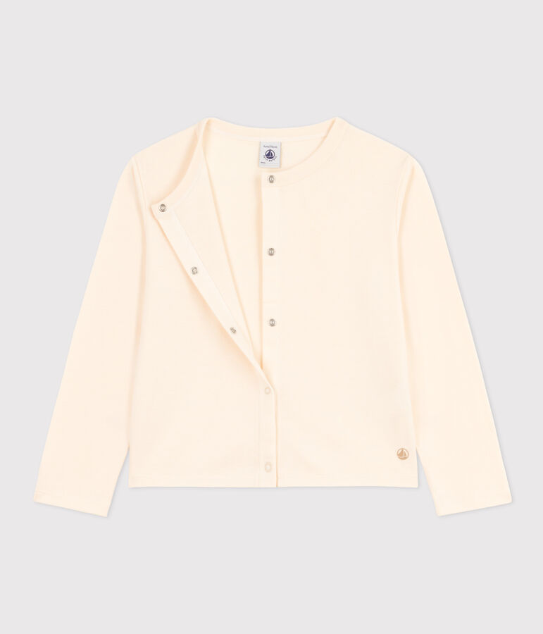Cardigan en coton enfant fille &eacute;cru AVALANCHE