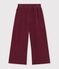 Pantalon wide leg enfant en coton bordeaux