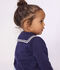 Cardigan b&eacute;b&eacute; &agrave; col marin en coton ajour&eacute; bleu marine