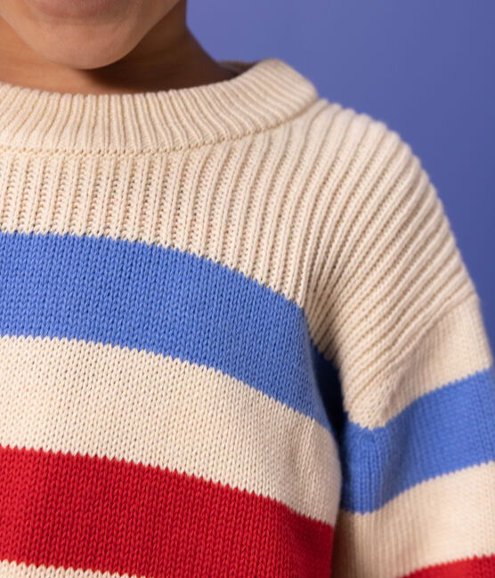 Pull rayé en coton enfant fille / garçon blanc AVALANCHE/ EDNA/ PEPS