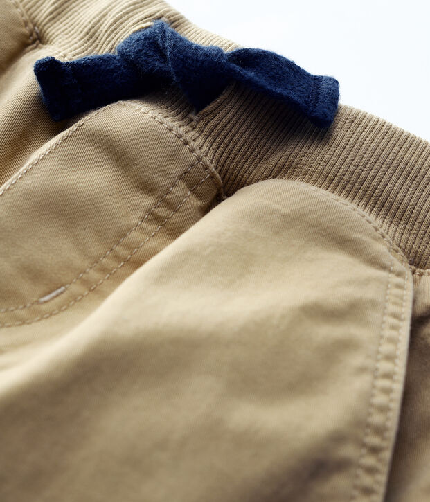 Pantalon regular en gabardine  enfant gar&ccedil;on beige