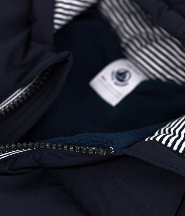 Doudoune b&eacute;b&eacute; en polyester uni bleu marine