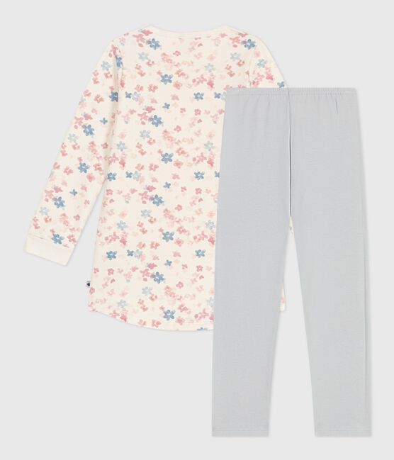 Chemise de nuit et legging enfant en molleton imprimé fleurs MILK/ MULTICO