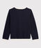 Cardigan laine et coton enfant garçon bleu SMOKING/blanc MARSHMALLOW