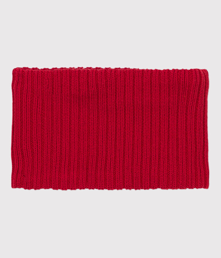 Snood b&eacute;b&eacute; en tricot doubl&eacute; en polaire recycl&eacute;e rouge