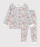 Pyjama enfant en coton &agrave; fleurs blanc/multicouleur