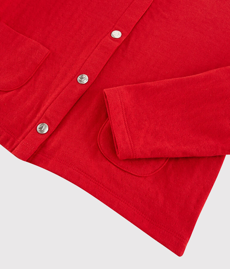 Cardigan en tubique enfant fille rouge TERKUIT