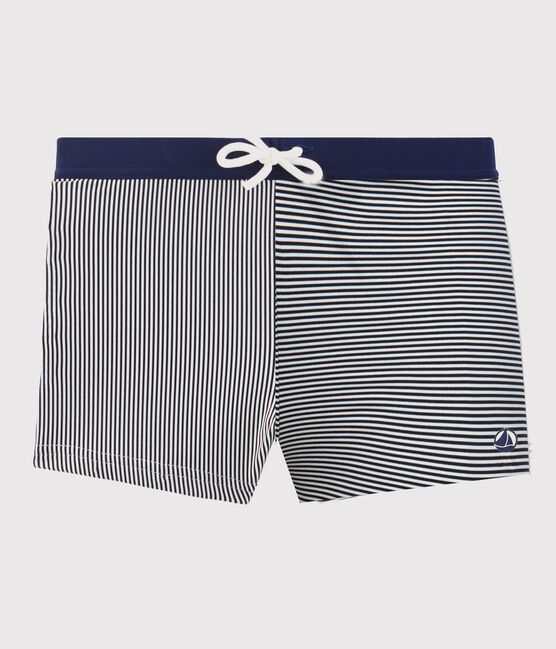 Maillot de bain enfant garçon bleu ABYSSE/blanc LAIT