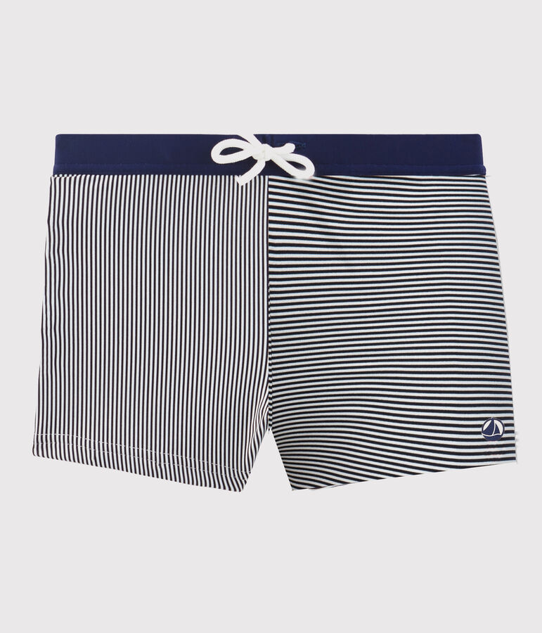Maillot de bain enfant gar&ccedil;on bleu ABYSSE/blanc LAIT