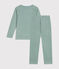 Pyjama uni en velours enfant vert PAUL