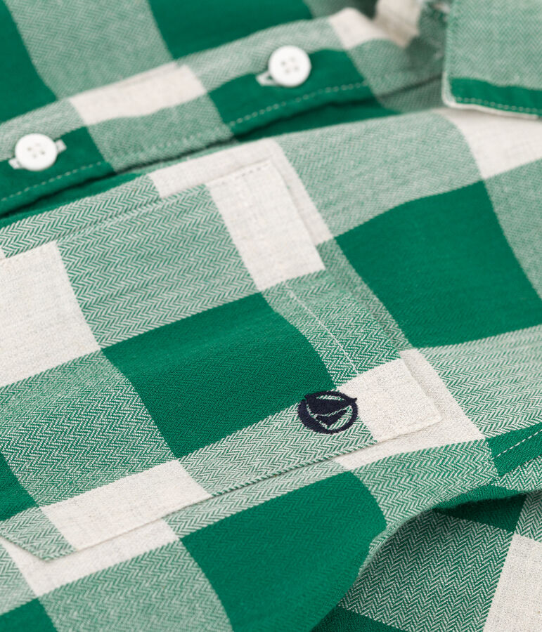 Chemise &agrave; carreaux en flanelle enfant gar&ccedil;on MATCHA/ AVALANCHE