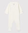 Dors-bien bébé en velours de coton biologique blanc MARSHMALLOW/blanc MULTICO