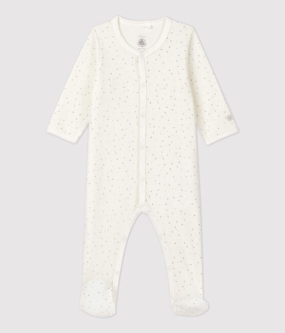 Dors-bien étoilé blanc bébé en velours de coton biologique blanc MARSHMALLOW/blanc MULTICO
