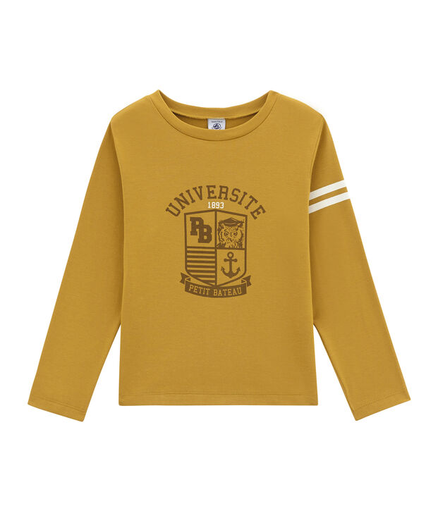 tee-shirt manches longues enfant gar&ccedil;on jaune