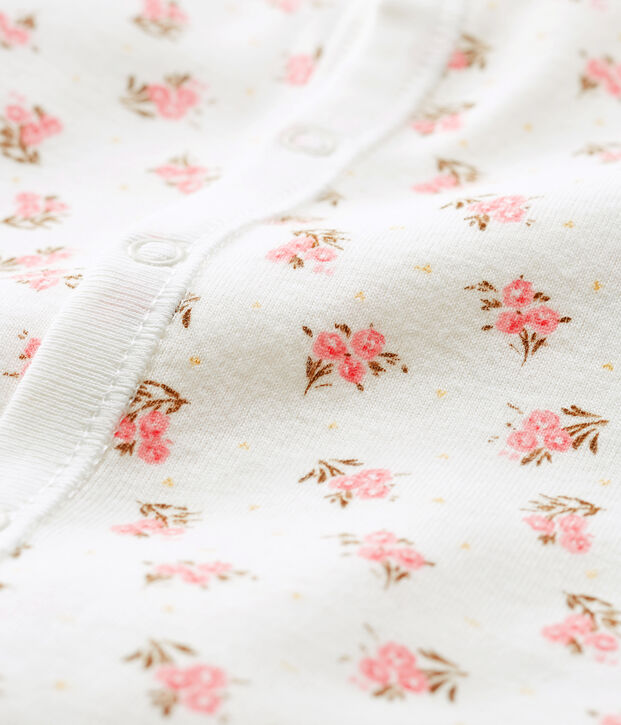 Combisac b&eacute;b&eacute; en c&ocirc;te blanc/rose/multicouleur