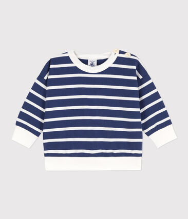 PETIT BATEAU - Sweatshirt bébé en molleton rayé