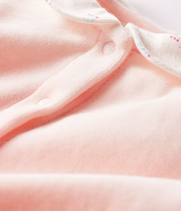 Dors bien b&eacute;b&eacute; fille en velours rose clair