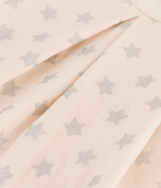 Jupe imprim&eacute;e en tubique enfant fille &eacute;cru/gris